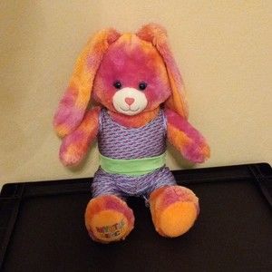 Retired Build A Bear Sunset Tie Dye Myrtle Beach Bunny with Workout Outfit